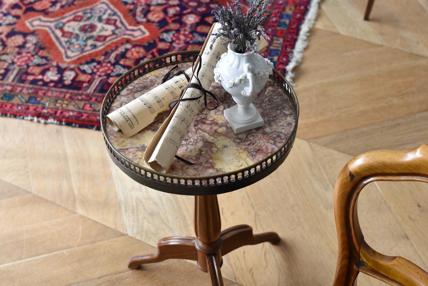 GMIH125◯西洋 アンティーク サイドテーブル コーヒーテーブル 花台 彫刻