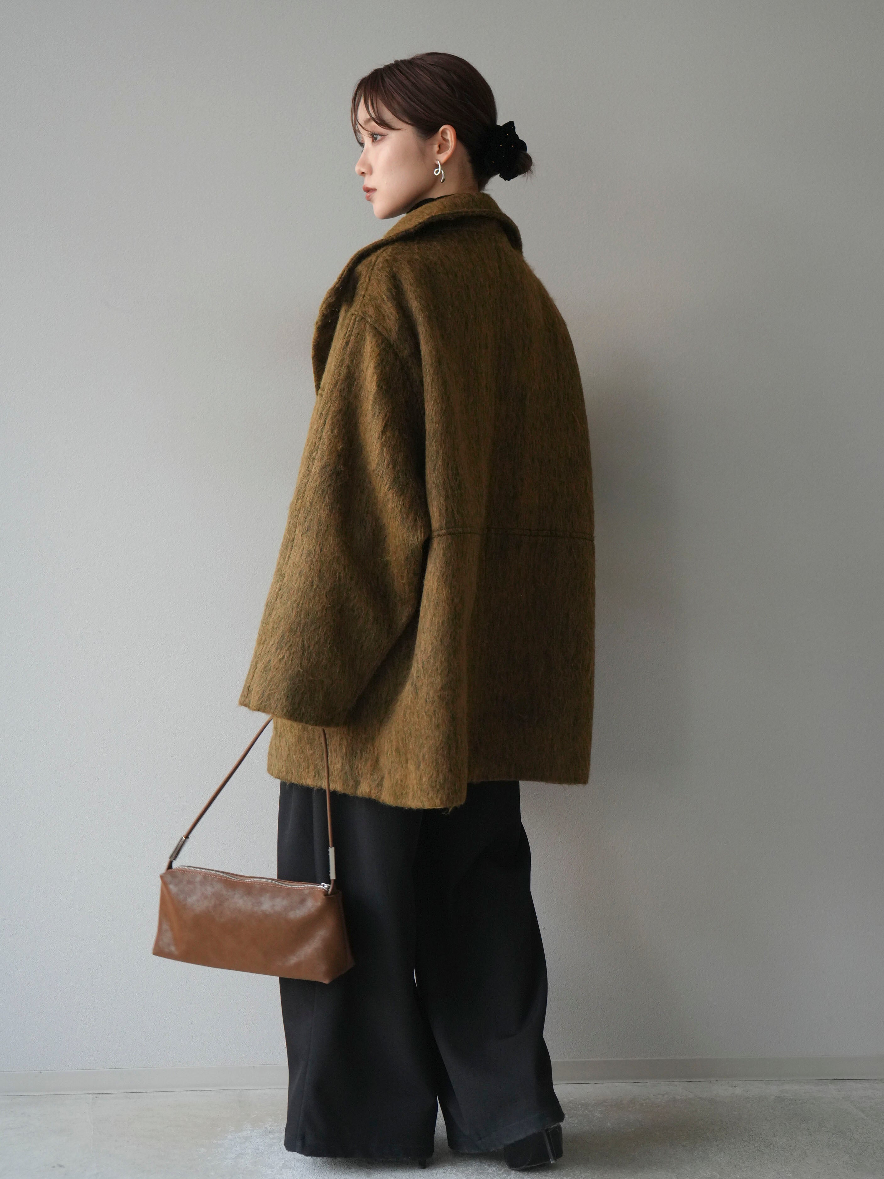 予約]スタンドカラーシャギーコート/mustard – Lumier