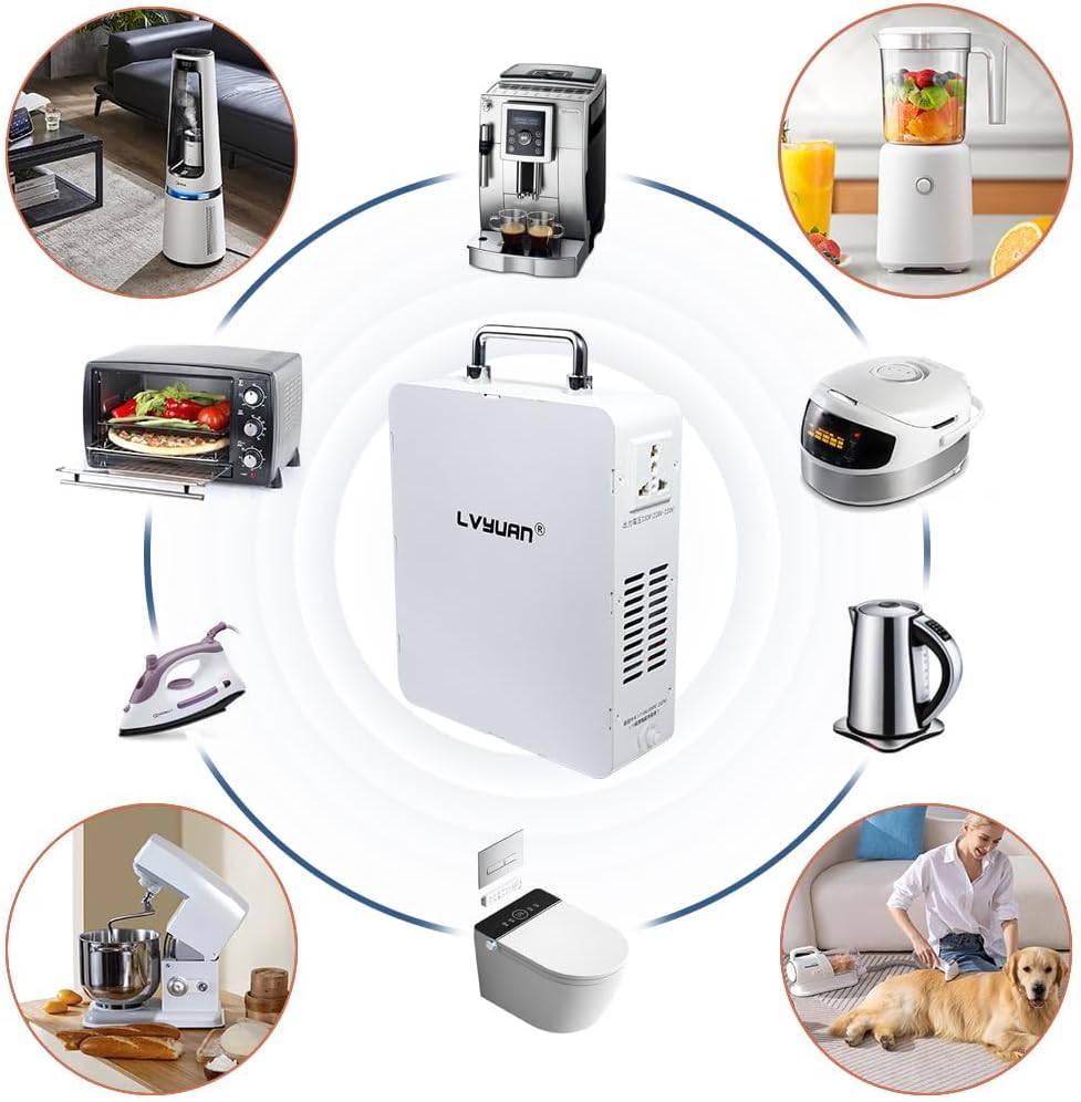 LVYUAN 2000W 昇圧変圧器（トランス）｜100V→220V／240V対応｜海外