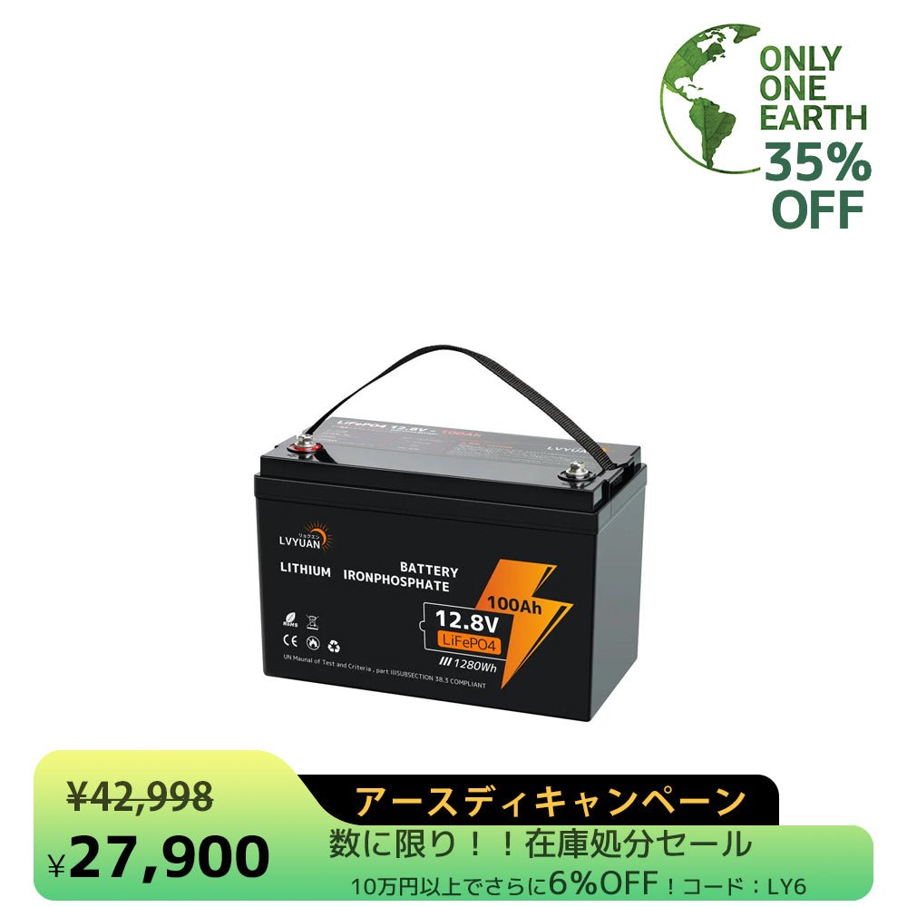 12v 100ah リン酸鉄リチウムイオンバッテリー 12.8V 1280Wh