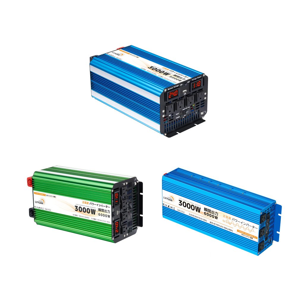 LVYUAN 純正弦波 3000W 24V 単相二線式ハイブリッド インバーター