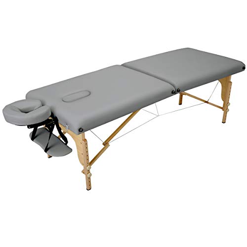 Amazon.co.jp: 折りたたみ マッサージベッド V-004 木製 有孔 グレー