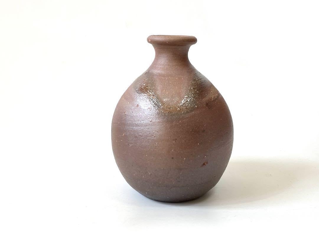 人間国宝 藤原雄 備前焼 小徳利 合箱栞 酒器 とっくり 一輪挿し花入