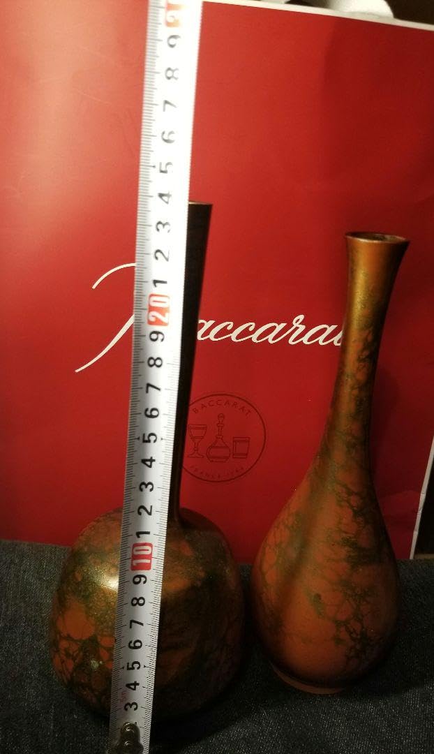 高岡銅器 花瓶 晴山作 赤系 花器 金属製 伝統工芸品 作家物