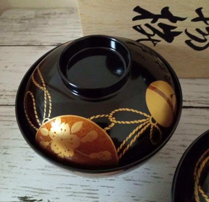 南部箔椀 五客 木製 美品 南部箔椀 五客 木製 美品