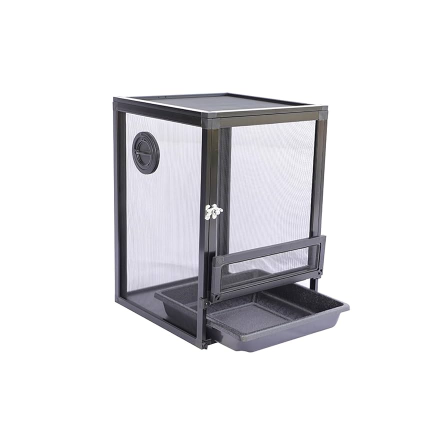 爬虫類ケージ 60×40×40 メッシュ アクリル扉 カメレオン ケージ ペット