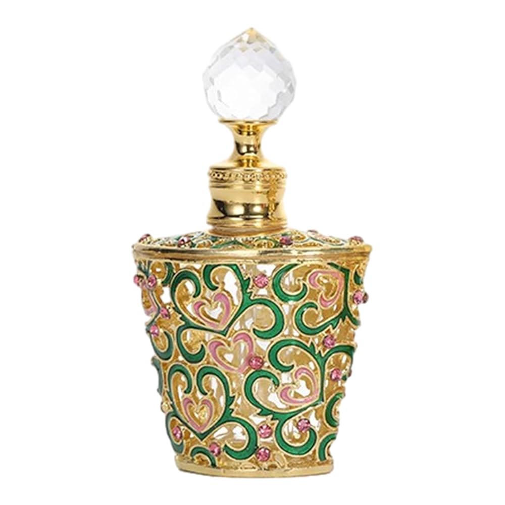 エジプト 香水瓶 切子ガラス 工芸ガラス 手吹き 金彩 美品 ガラス