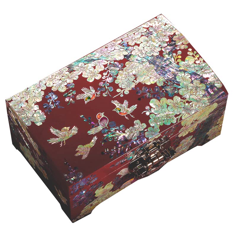 2794 螺鈿細工 花鳥宝石箱 小物入れ 漆器 アクセサリーケース