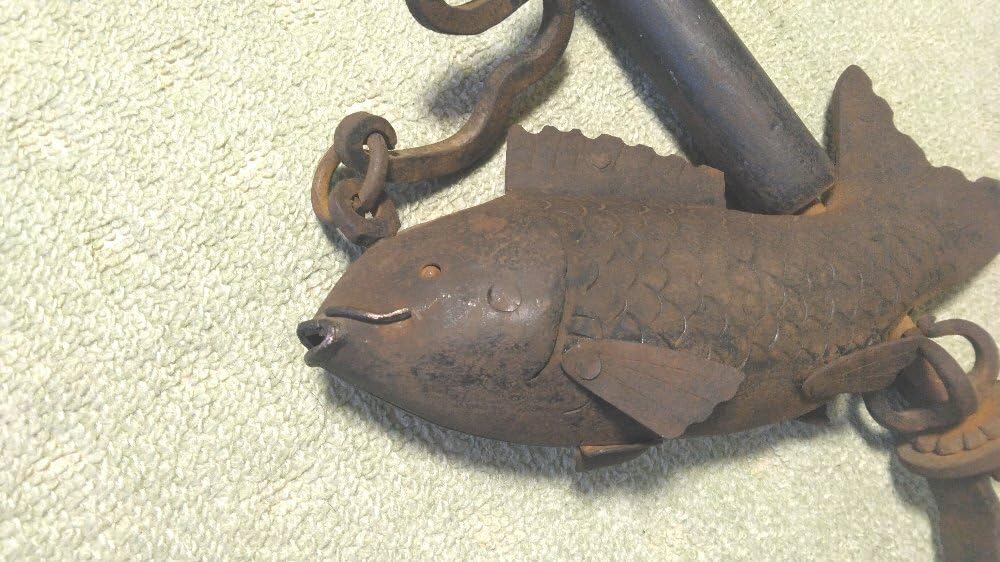 囲炉裏飾り 自在鉤 魚 鯉 自在鉤 囲炉裏飾り 魚 鯉 骨董品 Amazon.co