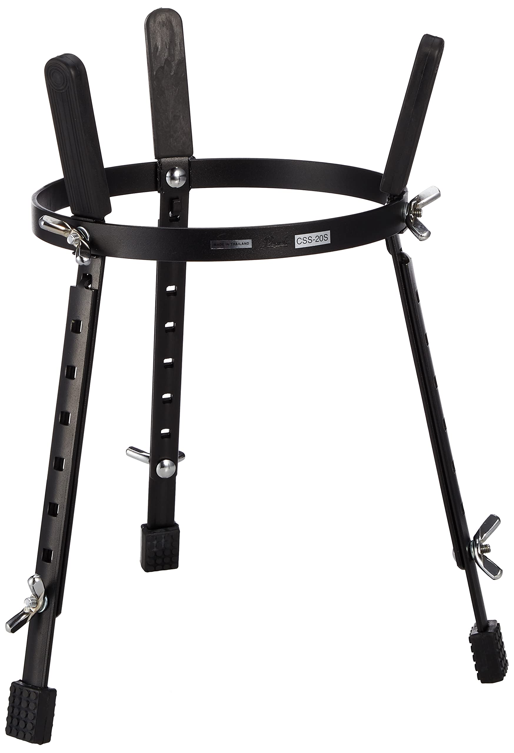 パールPearl 木製コンガ ブラック黒2個セット固定用スタンド付き