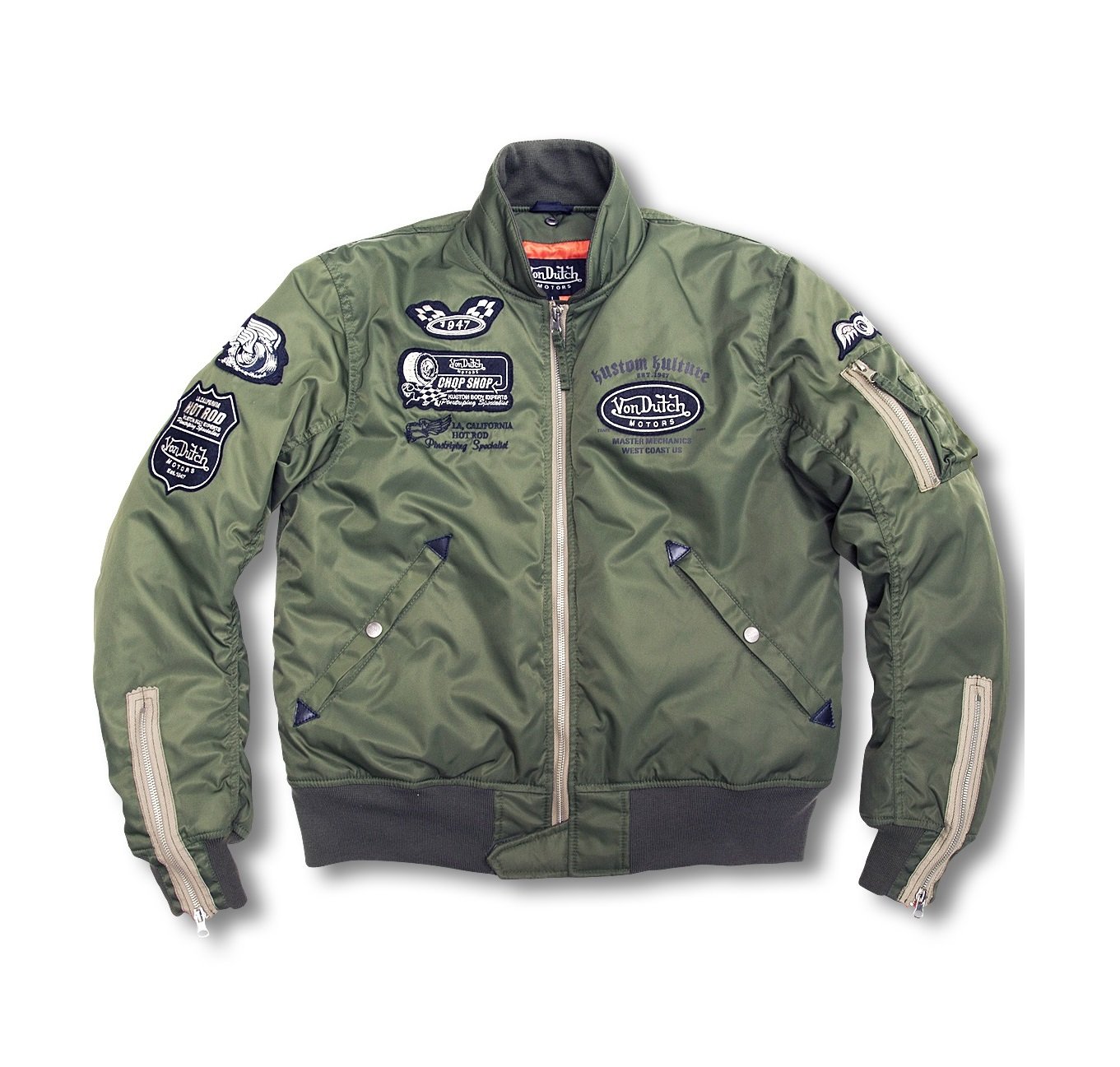 Amazon | ボンダッチ(VonDutch) ツイルジャケット GREEN XL VOM-WJ28