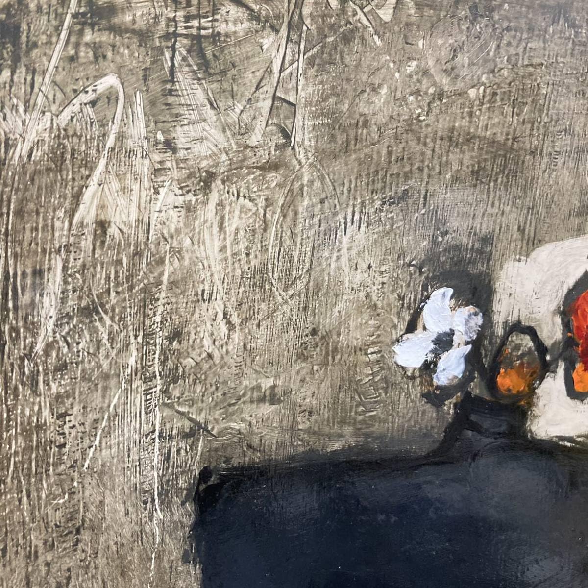 栗原一郎「風景」油彩4号 直筆サイン 絵画 額装 真作保証栗原一郎