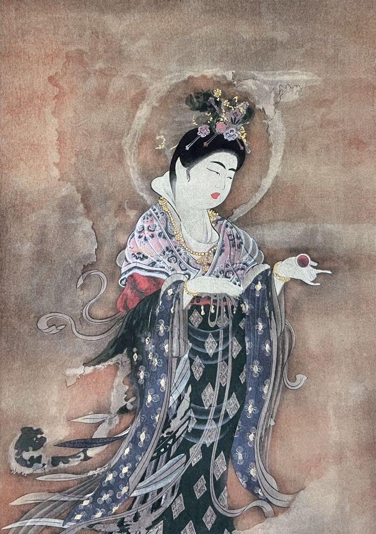 美品 掛け軸 国宝 薬師寺 吉祥天像 解説付き 奈良時代 美品 掛け軸