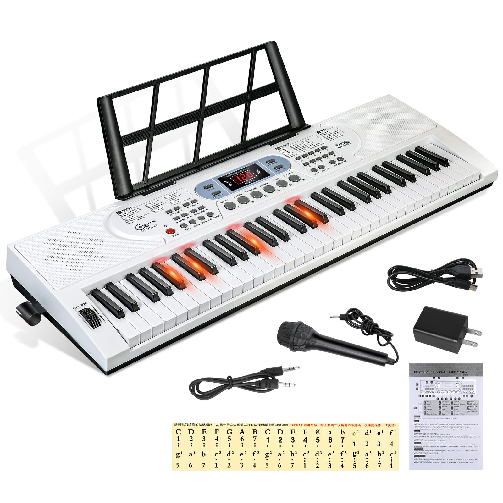 Amazon.co.jp: Hricane キーボード ピアノ 電子ピアノ 61鍵盤 200種類