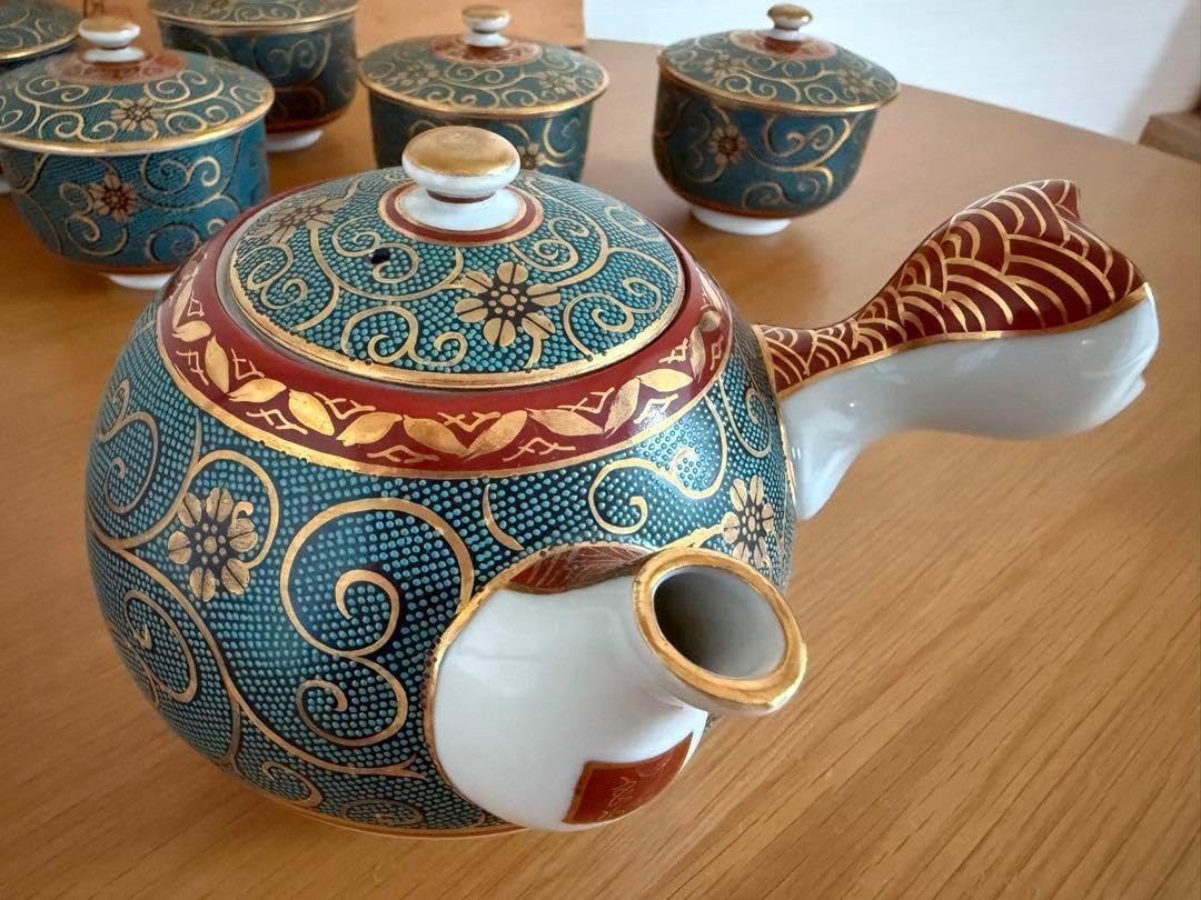 九谷焼松峰茶揃急須湯呑湯冷ましセット 九谷焼湯呑 皿セット | 和食器雑貨