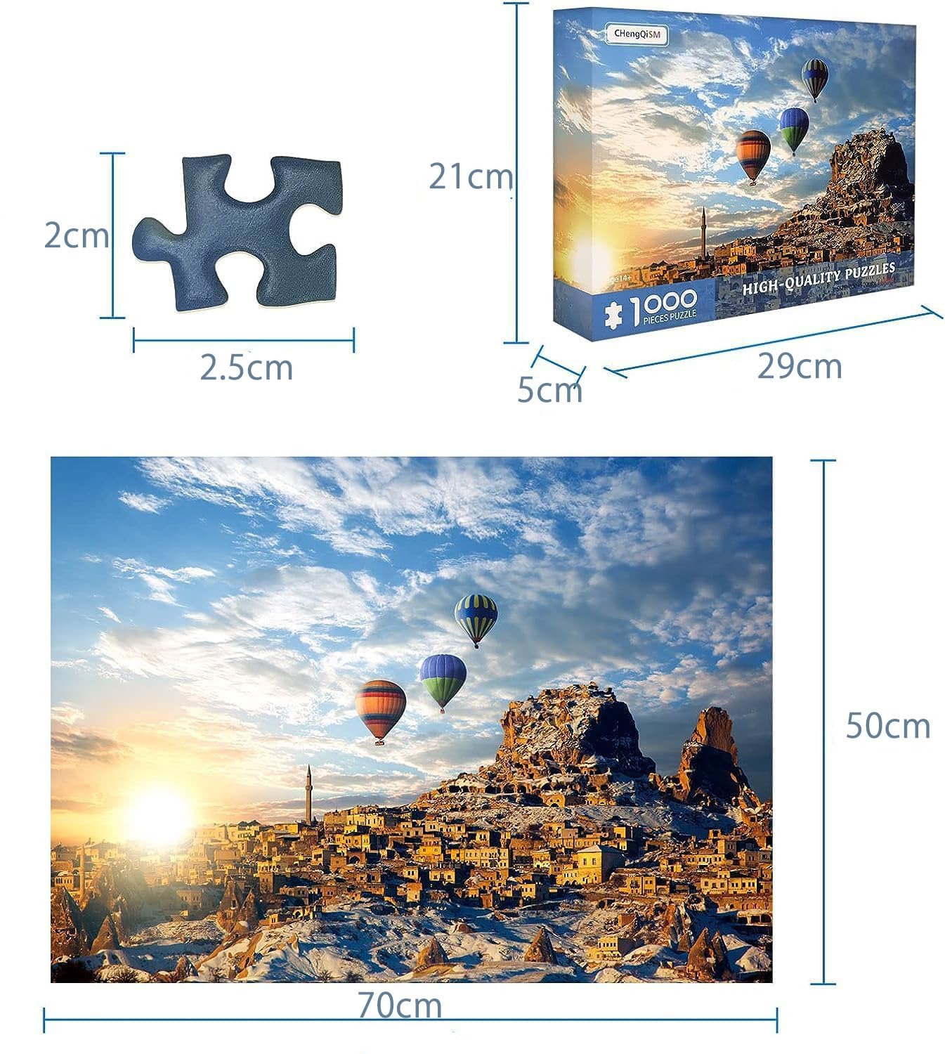 1000ピース ジグソーパズル 気球 空 青空 カラフル インテリア 未使用