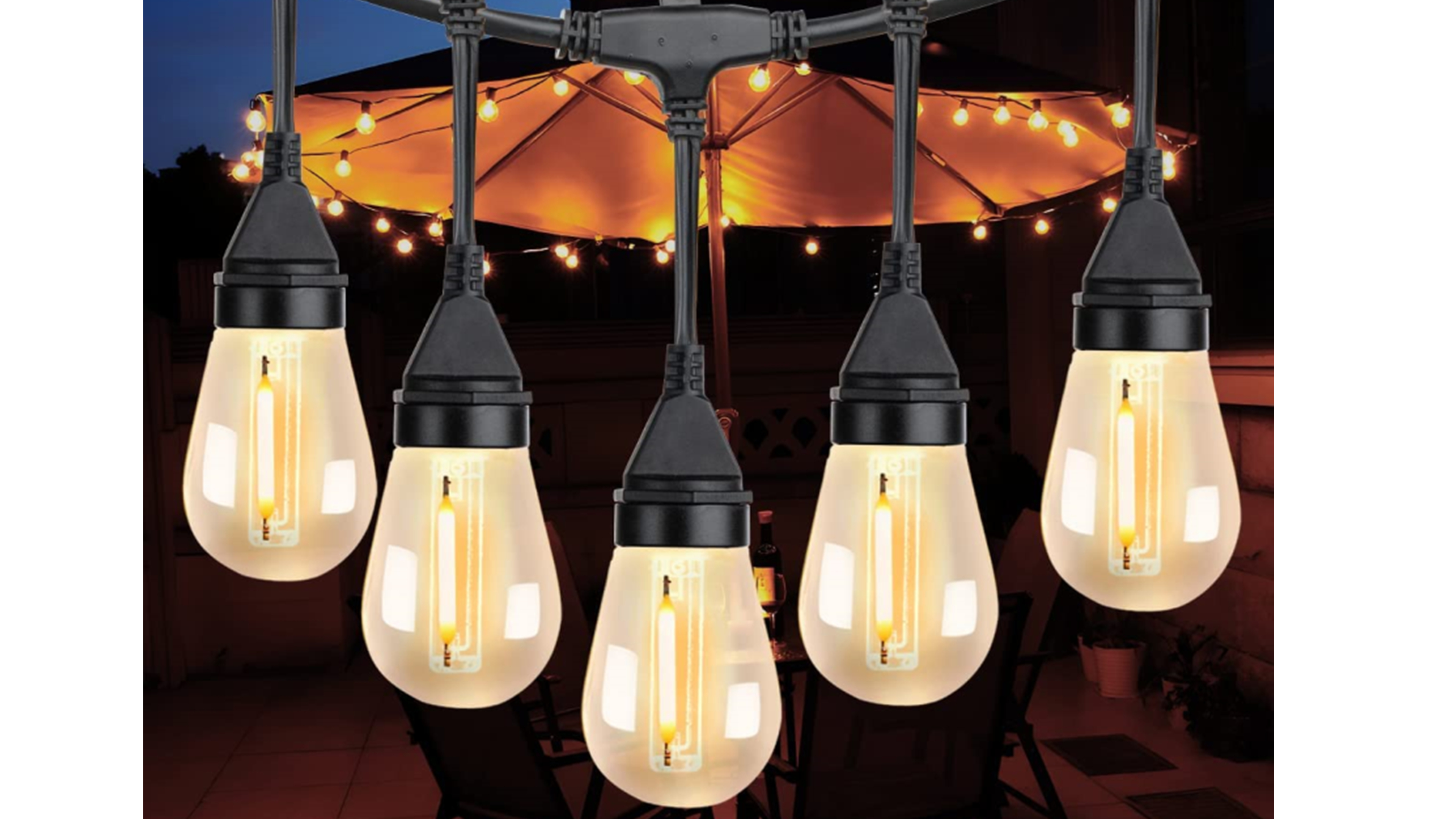 Amazon.co.jp: 防雨型LEDストリングライト 15M 15個LED電球付き(予備