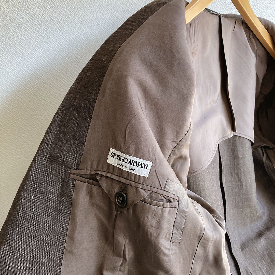 1990's Italian Tailored Jacket by GIORGIO ARMANI Dark Brown 1990