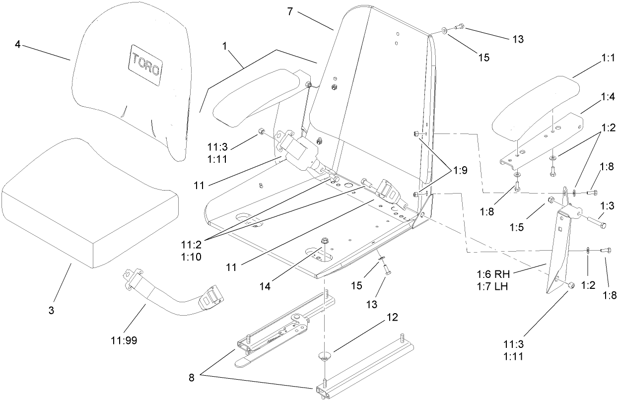 Parts – Z400 Z Master, With 48in 7-Gauge Side Discharge Mower | Toro