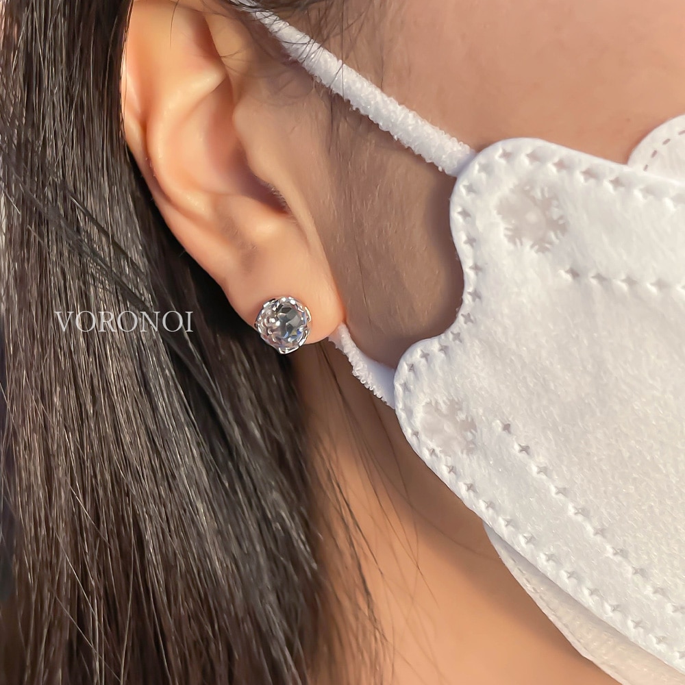 5営業日以内に発送】MINAMO -Flower- K10WG クリアクォーツピアス