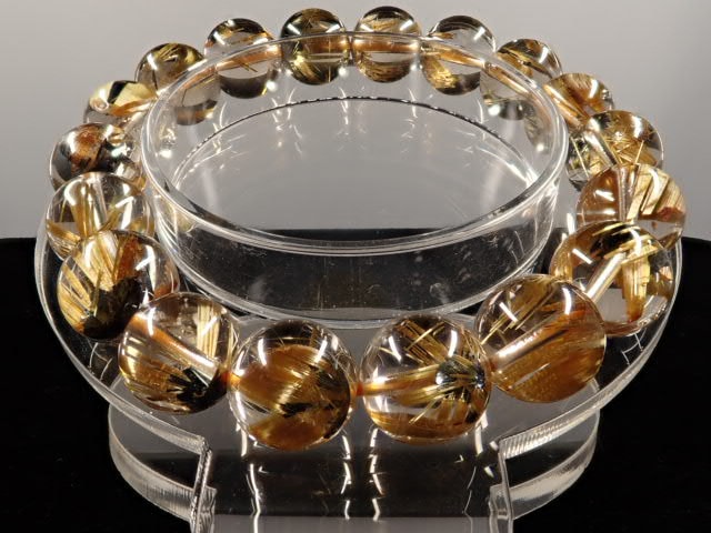 金運強 太陽放射ルチルブレスレット ヘマタイト ルチルクォーツ 44