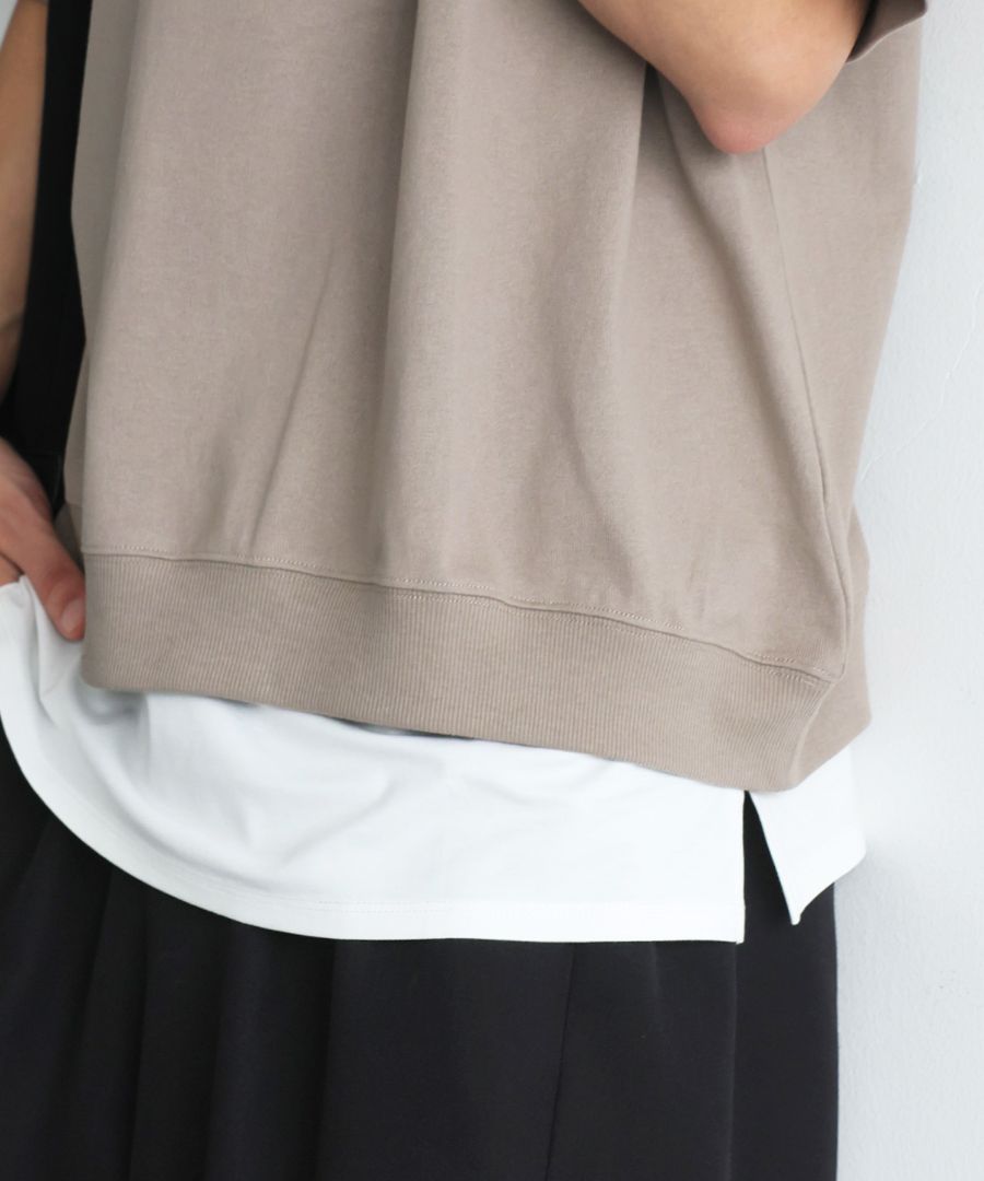 アンドゥムルメステール コットンカシミヤ リブタンクトップ