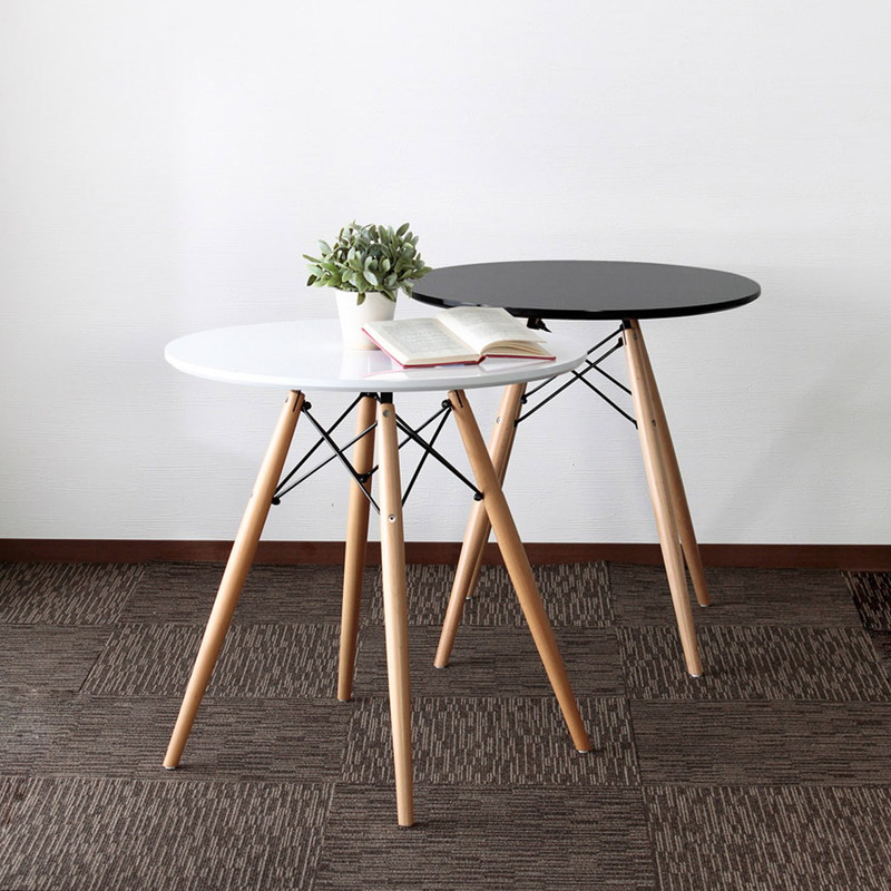 ウッドレッグラウンドテーブル 円形 テーブル 【木脚】ホワイト