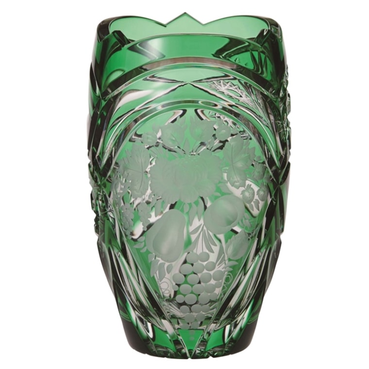 超希少品 】70's STIVER ITALY 大型 花瓶 クリスタル 緑 超希少品