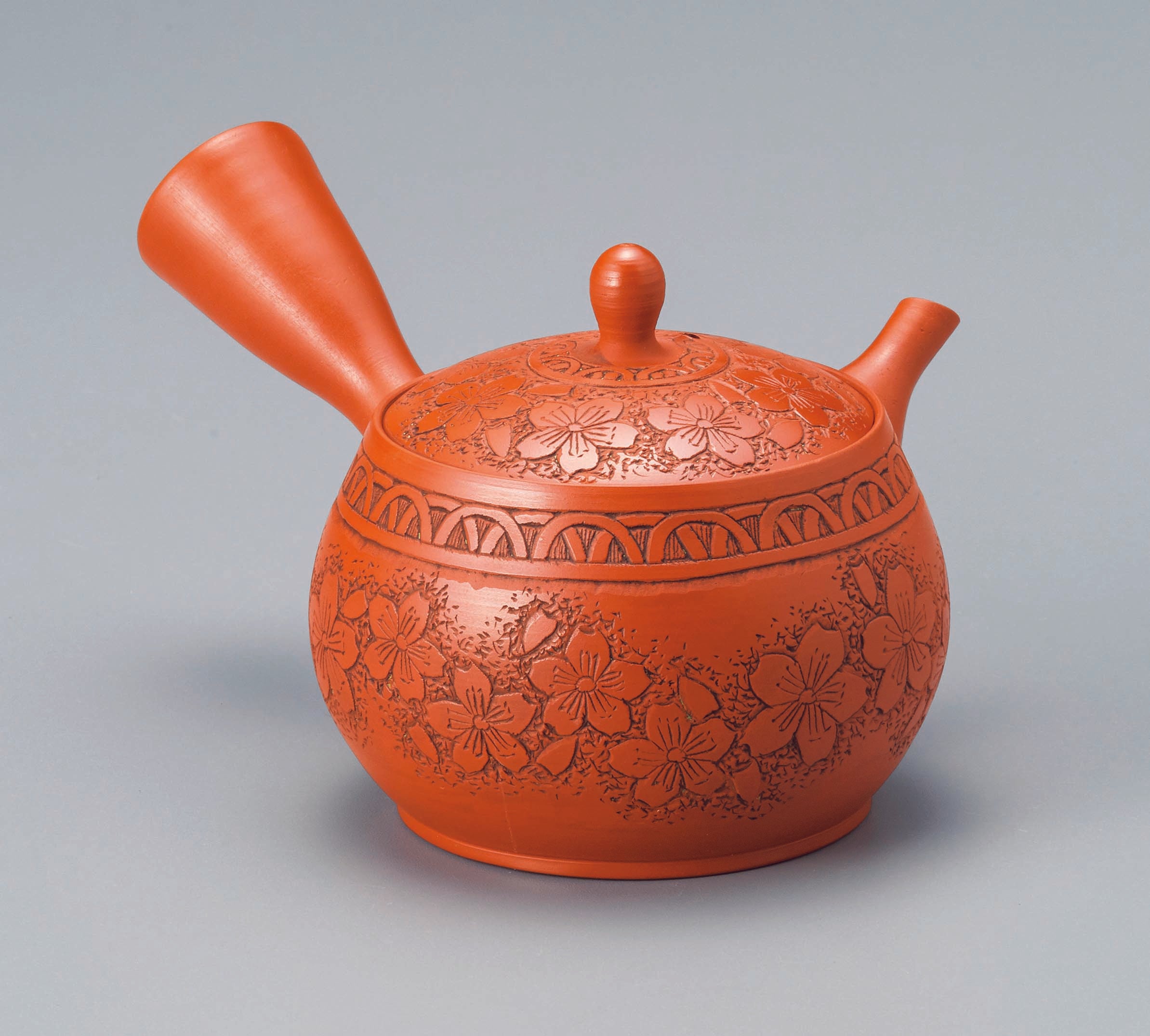 急須□中国 蓮子果実細工 漢文彫り 朱泥 後手茶瓶 壷迷偉 古玩 唐物 骨董□