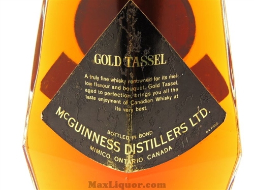 Gold Tassel Whiskey by McGuinness 1960 buy online Max Liquor for Sale