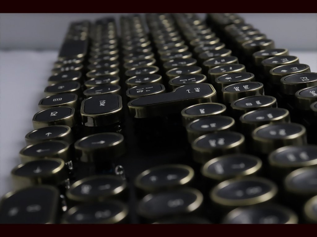 HKW HKW タイプライター風メカニカルキーボード 青軸 JIS規格 109キー