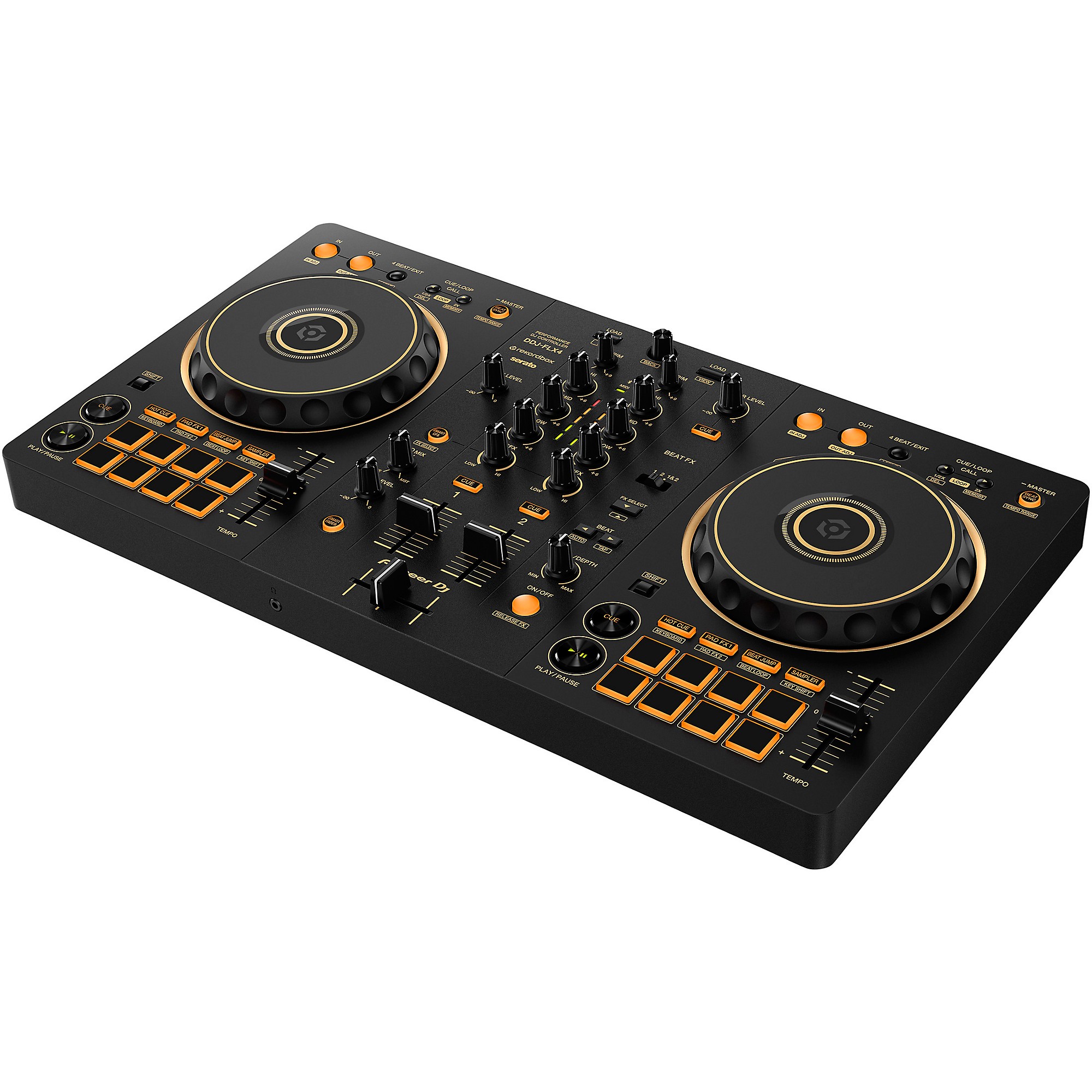 Open Box Pioneer DJ DDJ-FLX4-N 2-Channel DJ Controller Gold