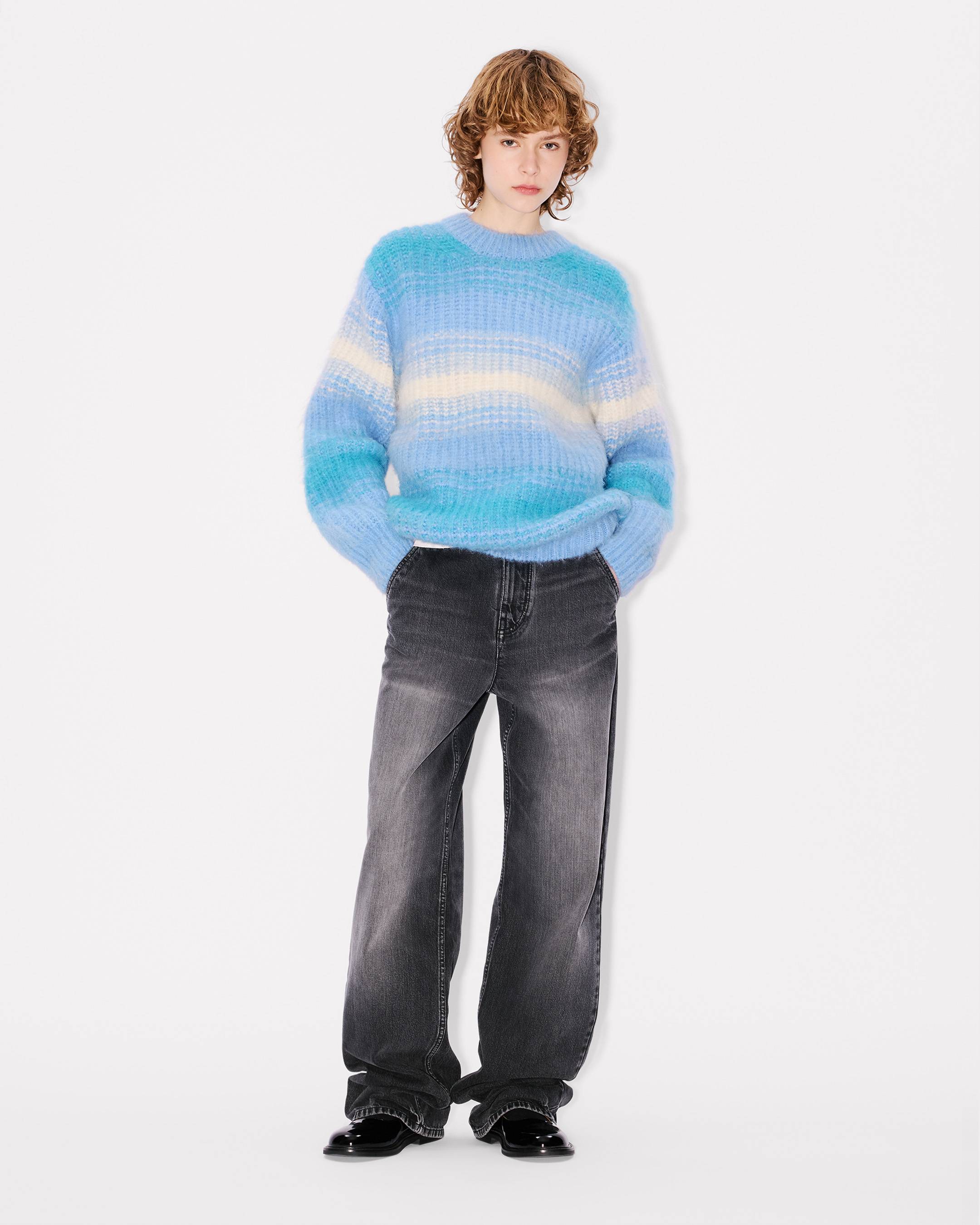 KENZO Speed Stripe' hairy knitted jumper in mixed alpaca wool | KENZO