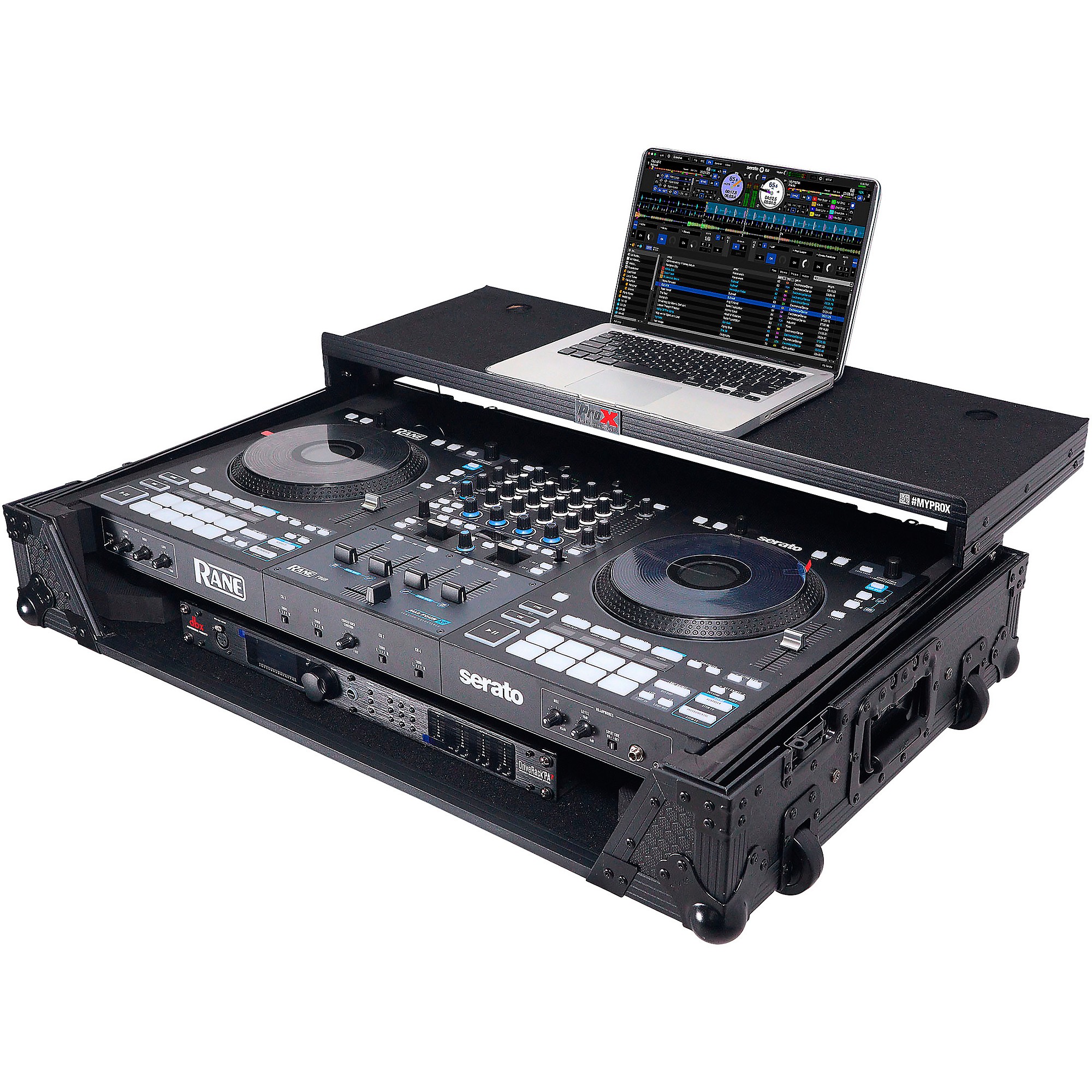 ProX Truss ATA Flight Style Wheel Road Case For RANE Four DJ