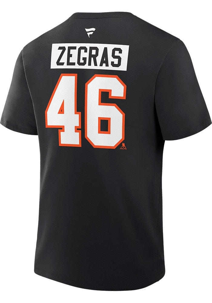 Trevor Zegras Philadelphia Flyers BLACK Alt Short Sleeve Player T