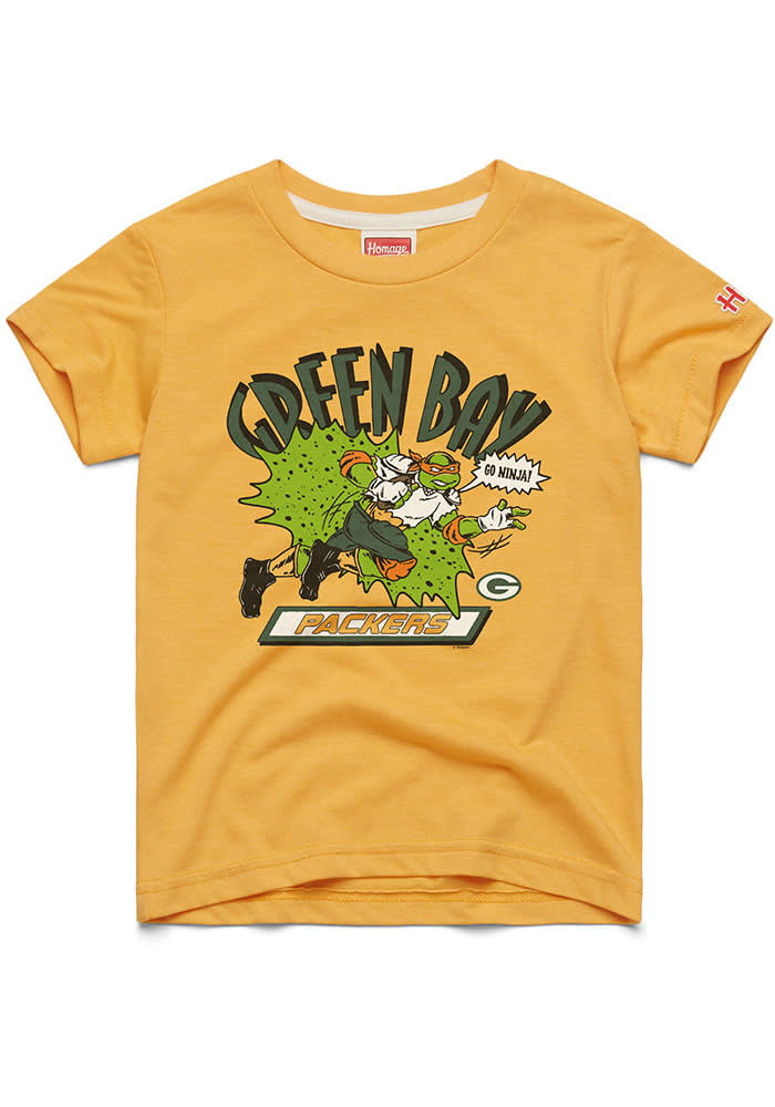 Homage Green Bay Packers Youth GOLD Teenage Mutant Ninja Turtle