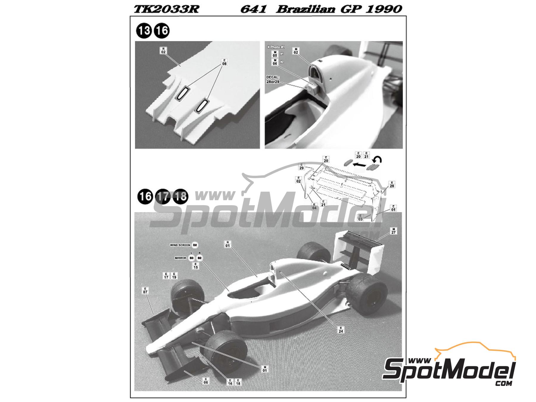 Studio27 TK2033R: Transkit 1/20 scale - Ferrari 641 Scuderia