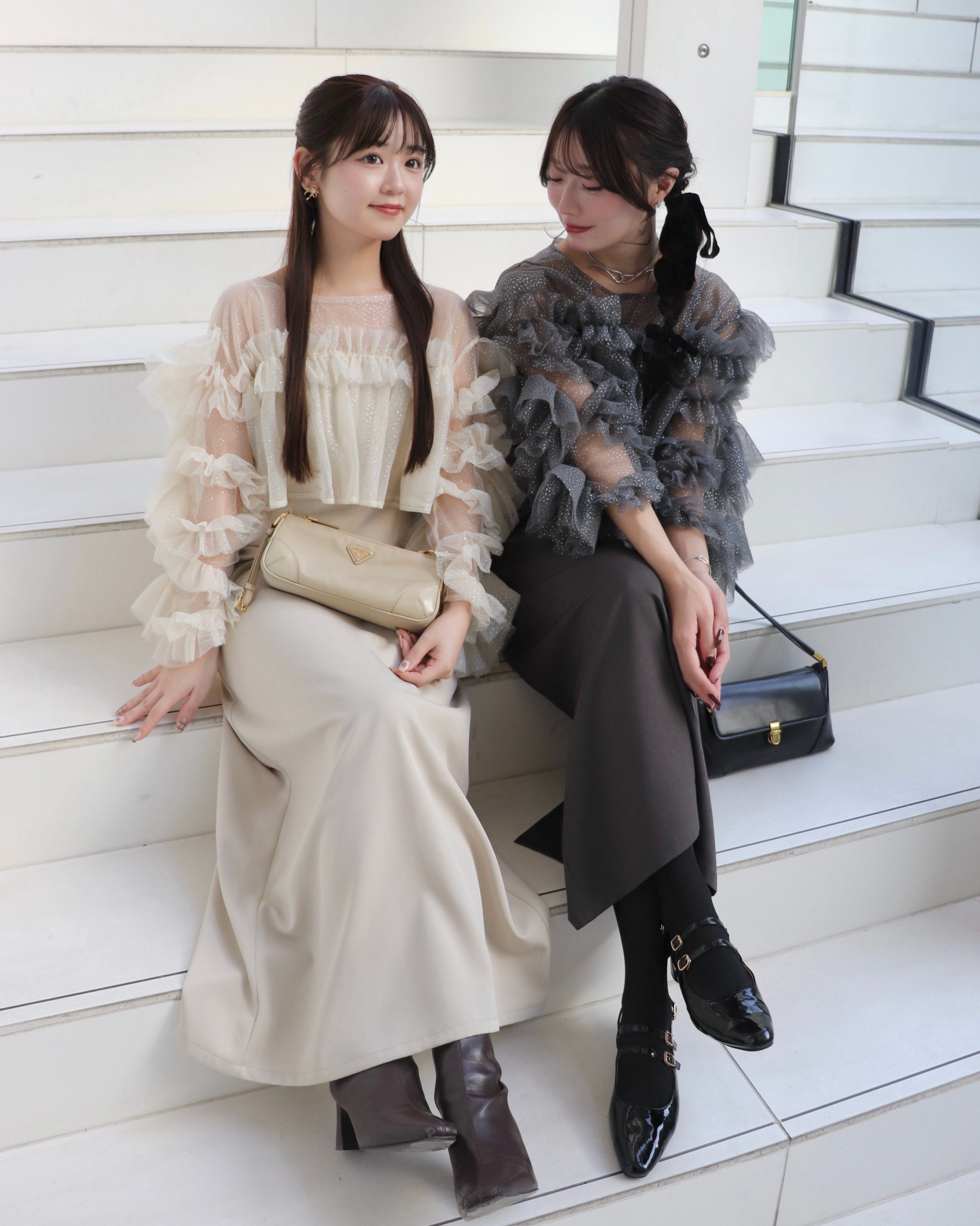 フリルラメチュールオケージョンワンピース｜MELLOWNEON (メロウネオン