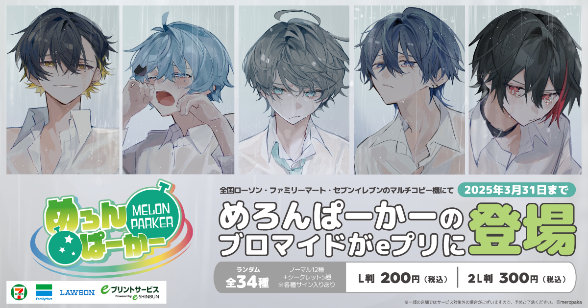 めろんぱーかー3月ブロマイド全員L判