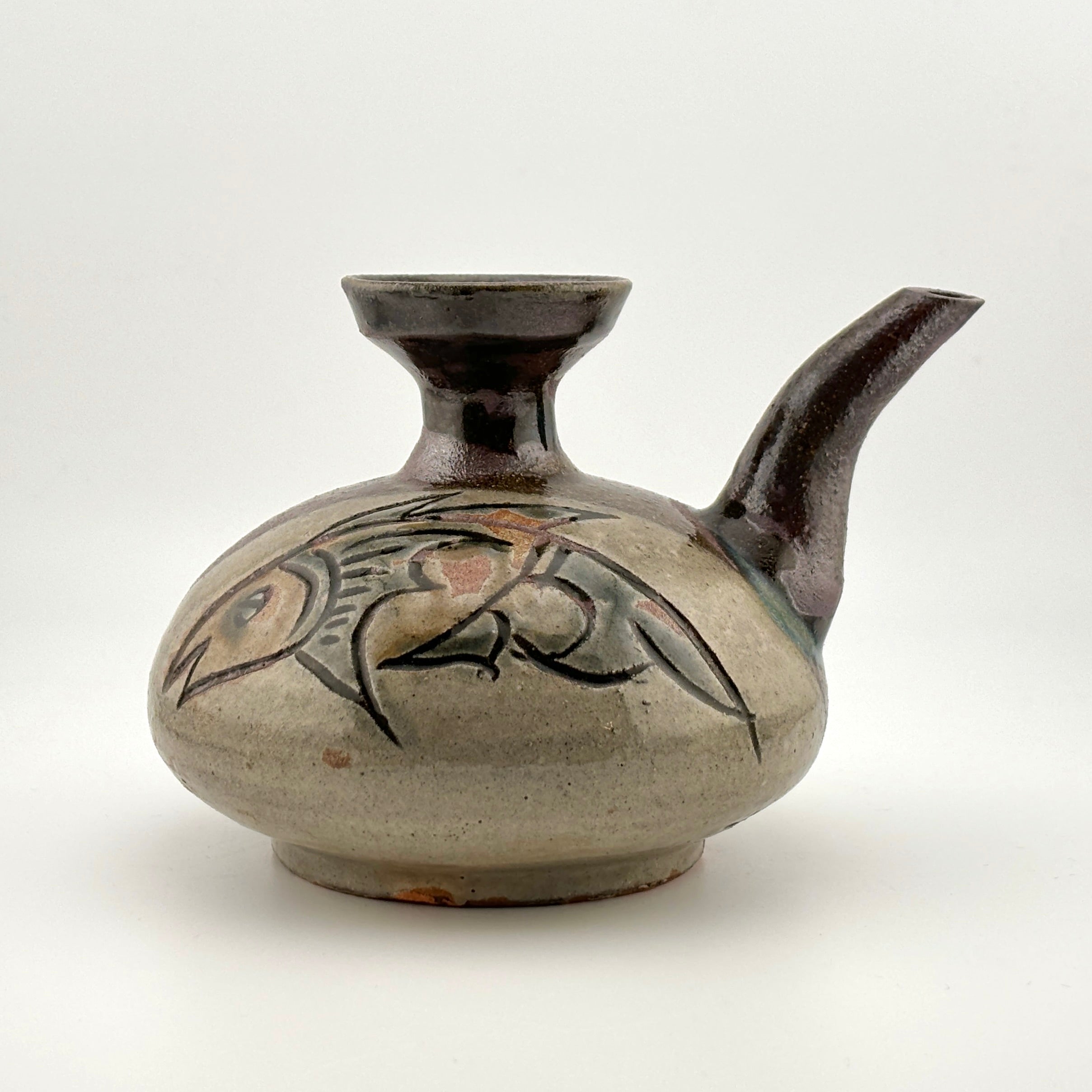 金城次郎 壺屋時代作品 魚紋中皿 民藝 壺屋焼 人間国宝 金城