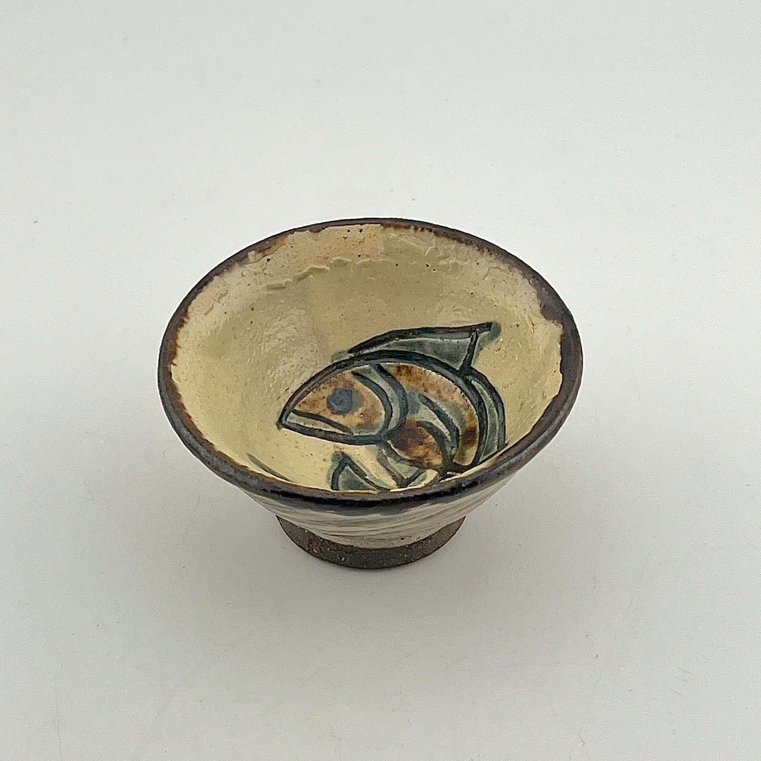 hnさん専用壺屋焼／魚柄ぐい呑／昭31 hnさん専用壺屋焼／魚柄ぐい呑