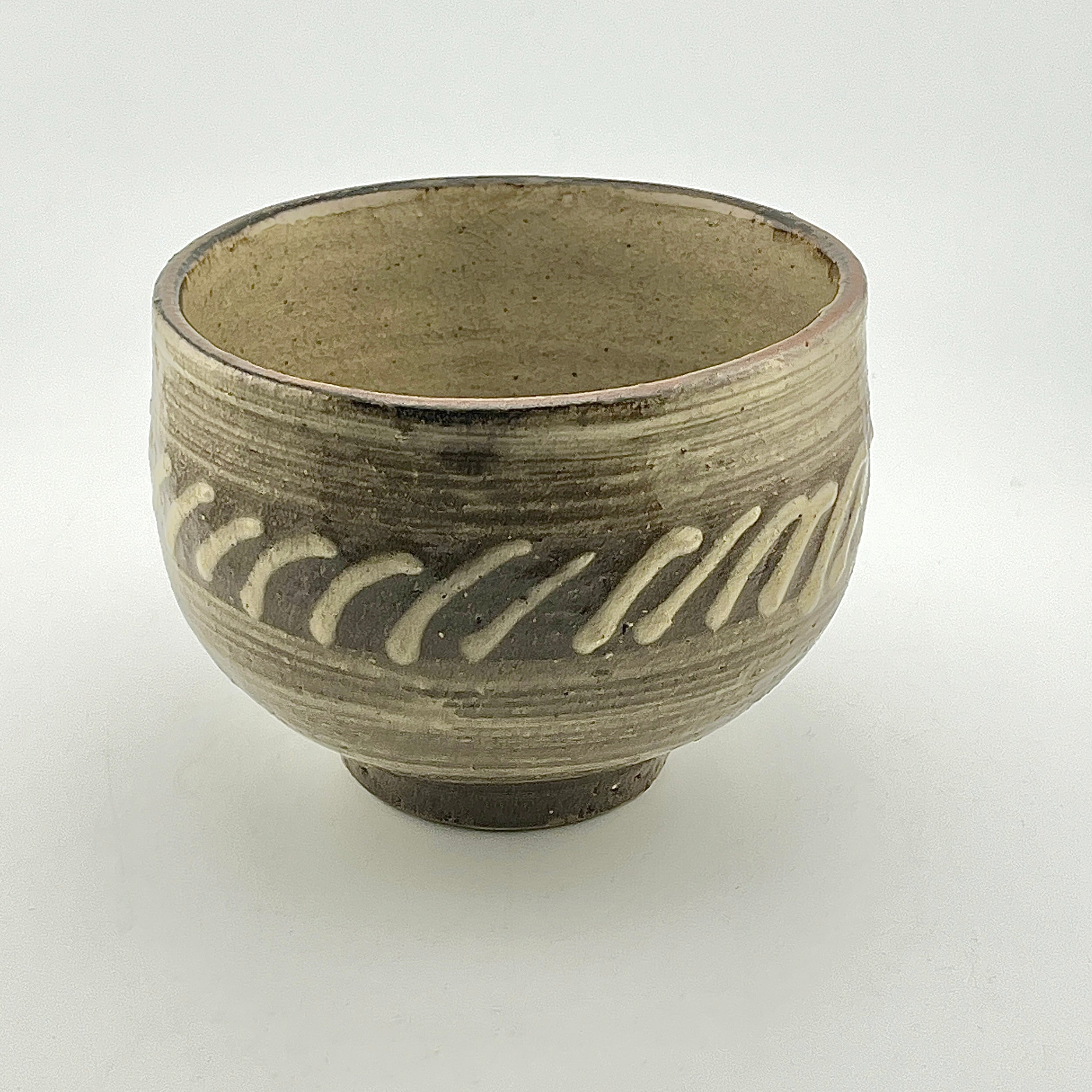 りー！本人書付共箱！人間国宝 金城次郎 指カキ茶碗 栞 共箱 美品 壺屋