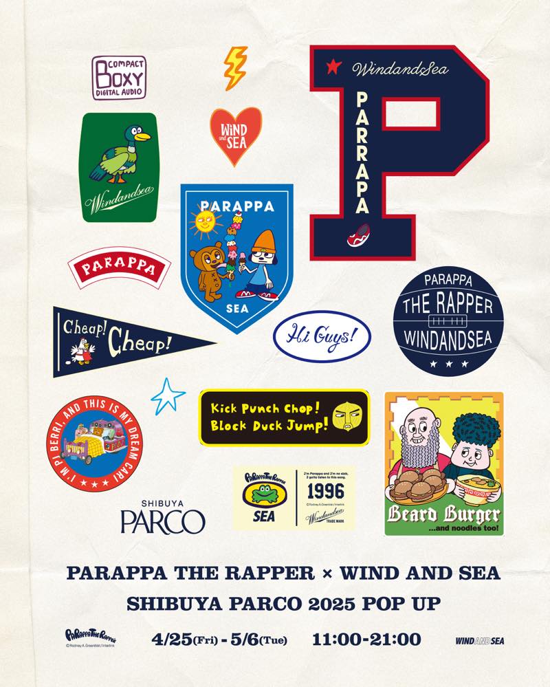 パラッパラッパー×WIND AND SEA リミテッドエディションが渋谷PARCO