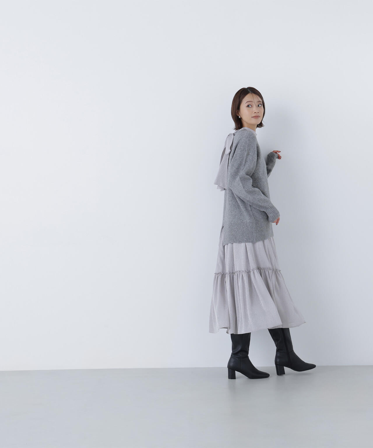 バックリボンジャガードワンピース | NATURAL BEAUTY BASIC