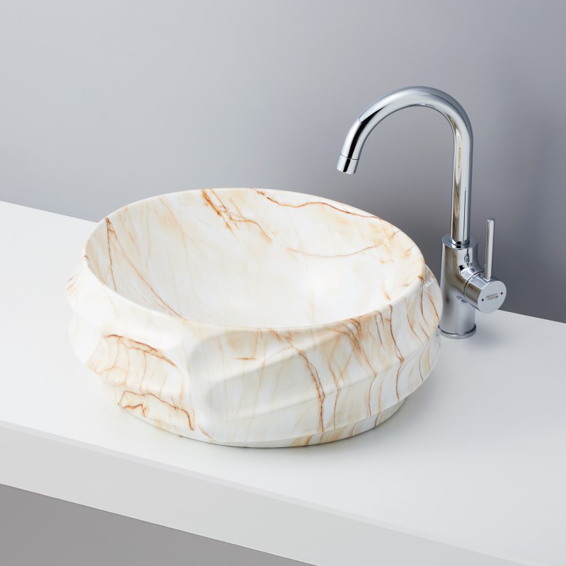 洗面ボウル デザイン-13 B282 水栓・排水トラップ・排水金具4点セット