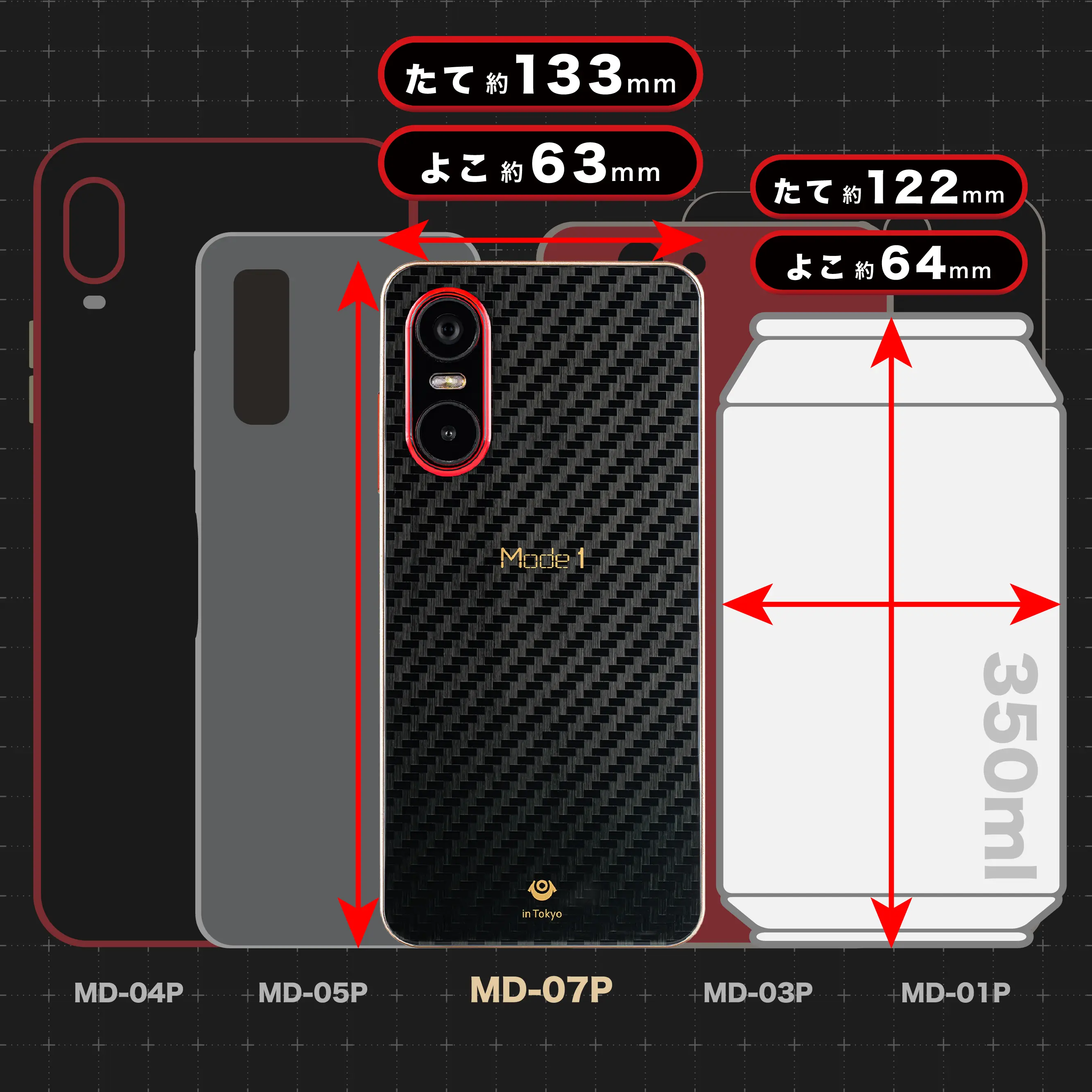 スマートフォン本体 Model 1 Pocket (MD-07P) Mode1 Pocket | 製品紹介