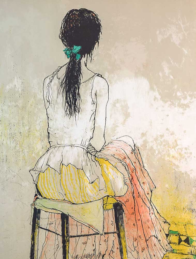 リトグラフ Jean Jansem ジャン・ジャンセン 若い娘 3/60 リトグラフ