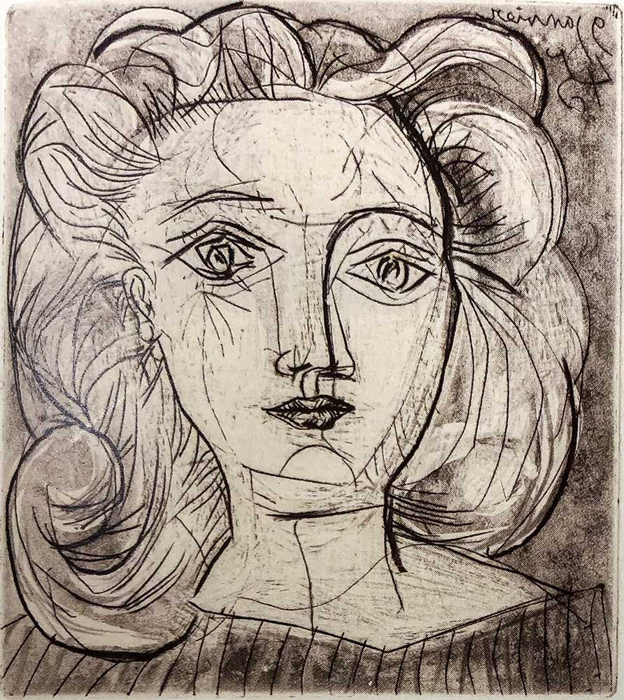 ピカソのスペイン戯曲のエッチングの版画紙へコピー