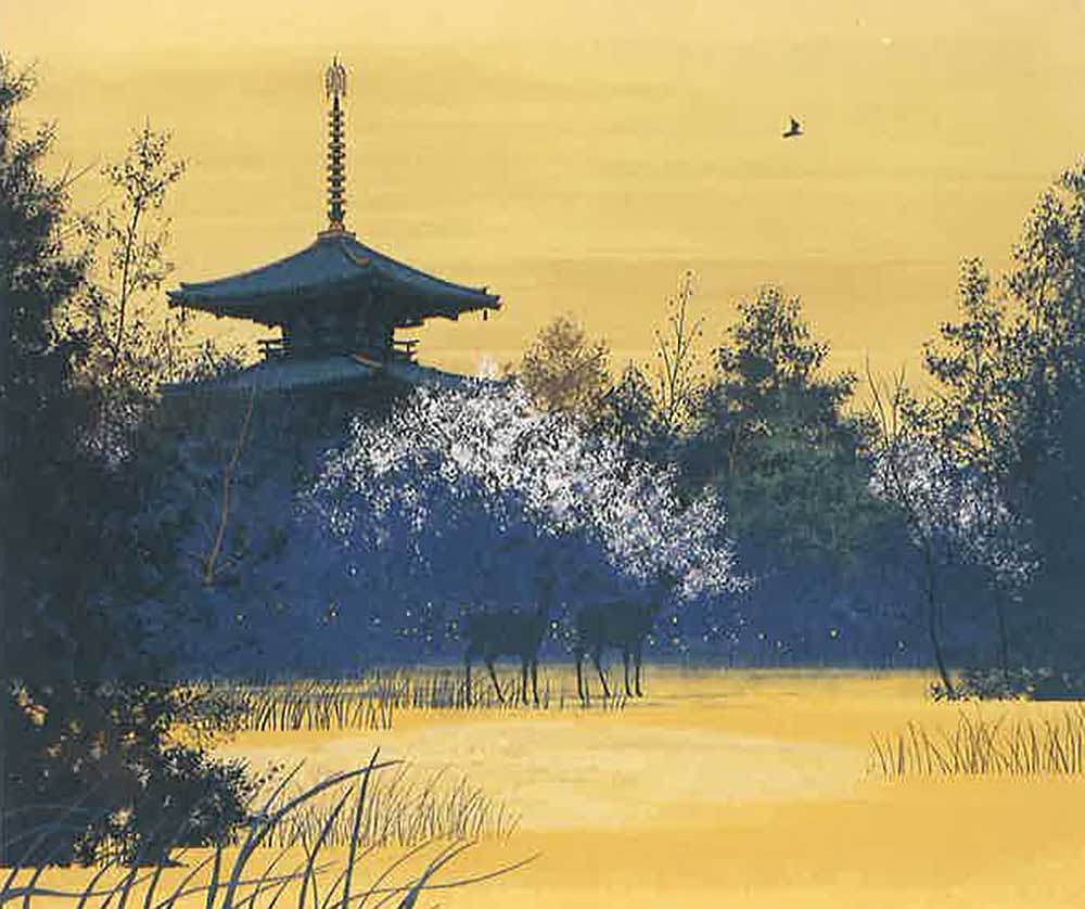 風景画 千住博 海の幸 M10 額付き 手描き 肉筆 【公式通販】