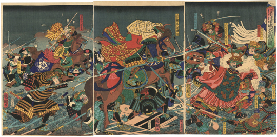 歌川国綱 KUNITSUNA 『信州川中嶋大合戦之図』【浮世絵 武者絵 Ukiyo-e